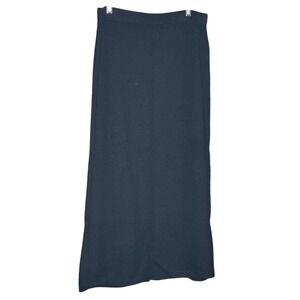 St John Basics Black Santana Knit Maxi Skirt Womens 12 Made in USA
